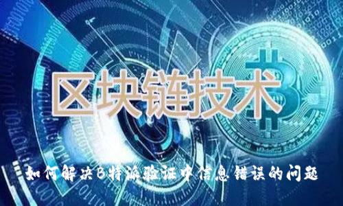 如何解决B特派验证中信息错误的问题